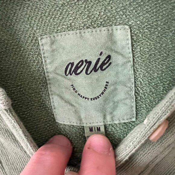 Aerie Beach Weekend Oversized Hoodie Sweatshirt Green Women's Size Medium - Picture 5 of 8